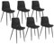 IDMarket - Lot de 6 chaises Kiara Noires avec Pieds en métal
