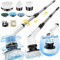Elektrische Reinigungsbürste, FYDEE IPX7 Electric Cleaning Brush mit 7 Bürstenköpfen & Verstellbarem Griff, Kabelloser Power Scrubber, Putzbürste Elektrisch für Bad, Küche, Auto, Boden, Fußboden
