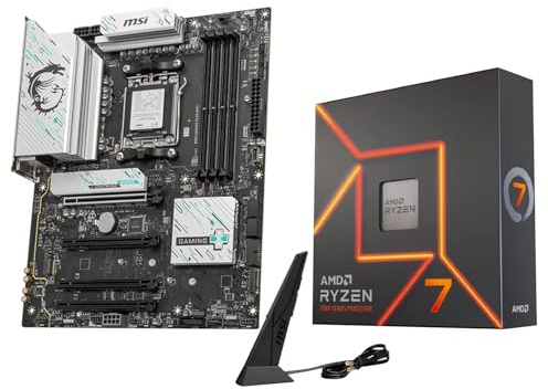 Micro Center AMD Ryzen 7 7700X CPU Processor with MSI B850 Gaming Plus WiFi Motherboard (ATX, AM5, DDR5, PCIe 5.0, M.2 Gen5, Wi-Fi 7, 5G LAN)