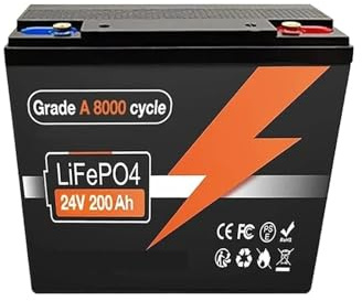 Batterie LiFePO4 24 V 200 Ah avec Protection BMS 200 A intégrée, idéale for Les Camping-Cars, Les Moteurs de pêche à la traîne, Les Bateaux solaires Hors réseau(24V LiFePO4 150Ah)