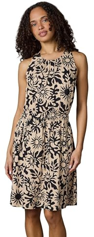 Ragwear Damen Kurzarm-Minikleid Sanai Print aus Viskose mit Taillenband