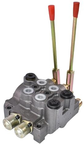 Distributore idraulico con due leve, pressione 200 bar, 80 L/min. (LEVE