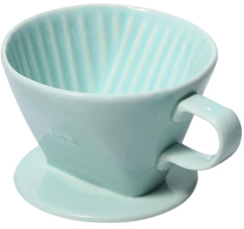 Caffettiera in ceramica con gocciolatore for caffè in da 1 pz | Con cono filtro lento in porcellana a fondo piatto a 3 fori for campeggio da viaggio