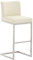CLP Barhocker Paros I Freischwinger Barstuhl I Kunstleder-Bezug I Edelstahl-Gestell, Farbe:Creme