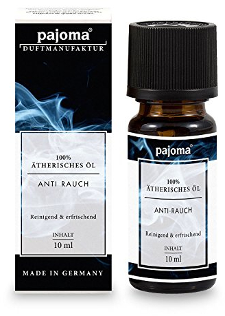 pajoma® Duftöl 10 ml, Anti-Rauch | 100% Naturrein Ätherisches Öl für Aromatherapie, Duftlampe, Aroma Diffuser, Massage, Naturkosmetik | Premium Qualität