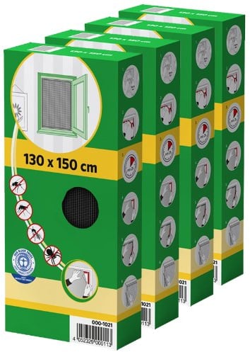 Fliegengitter 4er Set 130x150cm schwarz Fenstergitter Fliegennetz