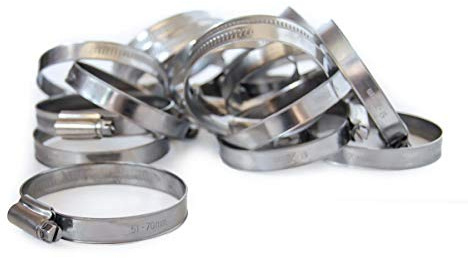 Pisces 20 Pack - 51-70mm Stainless Jubilee Clips to Fit 50mm Hose