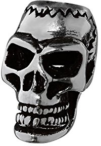 NKlaus Haarschmuck Bartperle SKULL Totenkopf 925 Sterlingsilber Silber Lockenperle 6451