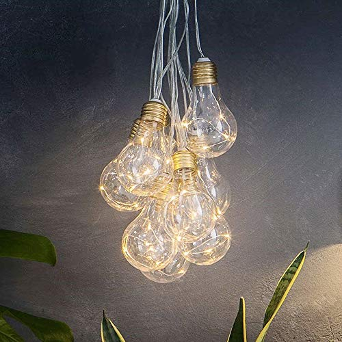 Lumify® USB Chargeable Outdoor Solar Powered Vintage Bulb Lights -10 Bulbs