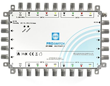 Wisi 73623 DY 0908 PROSWITCH Multischalter 9 in 8 Kaskade/Stand Alone, Passiv weiß/blau