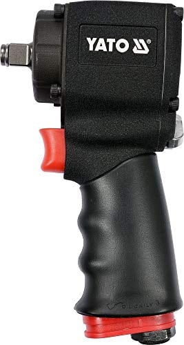 YATO Profi 1/2 Mini-Druckluft-Schlagschrauber 678 Nm mit Jumbo Hammer extrakurz Hochleistungs Druckluft Schlagschrauber