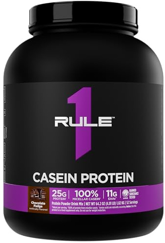 Rule1 R1 Casein Protein Chocolate Fudge, 1.8 kg
