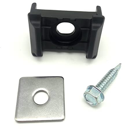 20x Auflagebock + Klemmplatte + Bohrschraube für Doppelstabmattenzaun Zaun Norm. Anthrazit 9 mm