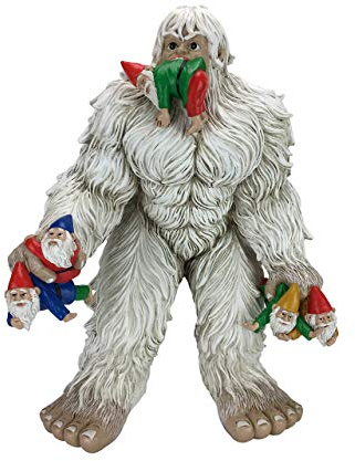 GlitZGlam Großer Miniaturyeti und Zwerge für den Feengarten. Eine große Gartenzwergfigur (33 cm hoch) und EIN Feengartenaccessoire