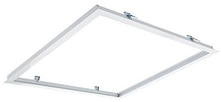 LEDKIA LIGHTING - Cadre Encastré pour Panneaux LED 60x60 cm | Aluminium Robuste | Finition Blanche Durable | Installation Intérieure IP20, Blanc, Aluminium