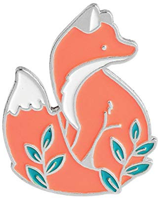 Vektenxi Große niedliche Cartoon Fox Brosche Pin Unisex Tier Abzeichen Schmuck Silber langlebig und nützlich