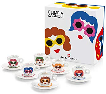 Illy Juego de 6 Tazas de Cafe Art Collection Olimpia Zagnoli