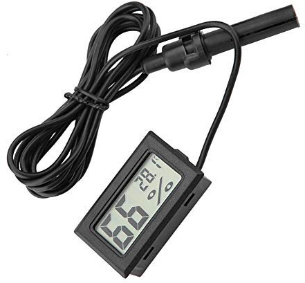 Eingebettetes Mini Thermometer Hygrometer LCD Display Feuchte Temperatur Monitor mit externer Sonde für Inkubatoren Brutapparate Reptilien behälter Aquarium