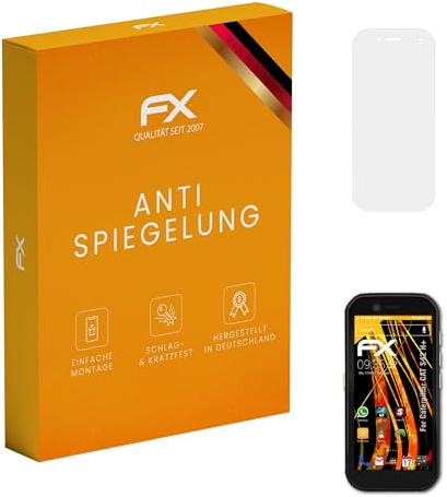 atFoliX Panzerfolie kompatibel mit Caterpillar CAT S42 H+ Schutzfolie, entspiegelnde und stoßdämpfende FX Folie (3X)