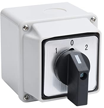 APIELE Interruttore rotativo Box 20 A, interruttore a camme, 3 posizioni, 8 terminali, 440 V, 3 fasi, selettore universale a tre zampe LW26/2