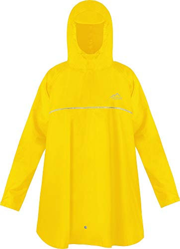 normani Kinder Regenponcho Regenjacke mit Ärmeln und Kapuze - 12.000 mm Wassersäule und 3M™ Scotchlite™ Reflektor - Regencape für Junge und Mädchen Farbe Gelb