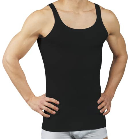 VP PINUCCIO VENEGONI Set 3 Canottiere Uomo Intimo Costine; Made in Italy 100% Cotone Mercerizzato; Canotta Spalla Stretta Intima Bianca Nera Smanicata; Canotte estive Smanicato Uomo