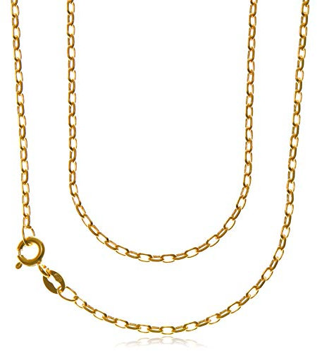 Alexander Castle 20 Solid 9ct Gold Chain Rolo Belcher Chain Necklace - 1.5mm - Yellow Gold Necklace for Women & Men with Jewellery Gift Box
