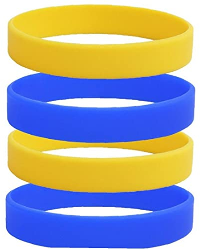 4pcs Silikon Gummi -Armband Flexible Ukraine Blau Gelbe Armband Band Manschette Armband Sport Casual Bangle Für Frauen Männer