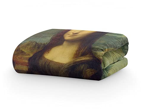 PICANOVA – Kuscheldecke 200x150cm – Leonardo da Vinci Mona Lisa – Decke mit Bild – Premiumqualität Fleecedecke 510g/qm – Unschlagbar Weich Und Gemütlich Fotodecke – Klassische Kunst