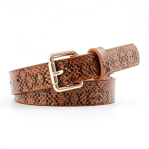 CHANYI Gürtel für Damen Kleid Ring Bucke Gürtel Für Frauen Leopard Snake Zebra Leder Silber Ring Schnalle Gürtel Für Damen Damen Hüftgurte