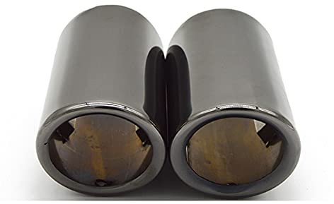 Auspuff Blende Endrohr 1 Paar Autozubehör Edelstahl Endrohr Schalldämpfer Rohrabdeckung Für Audi Für A4 Für B8 Für Q5 (Farbe : Schwarz)