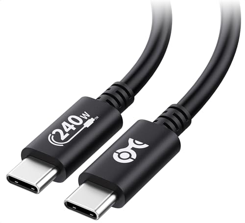 Cable Matters [USB-IF Certified 240W USB C Cable 2m for iPhone 15 Pro Max Plus, MacBook Pro, Dell XPS (USB C Charger Cable, 140W USB C Cable) with Power Delivery 3.1 in Black (USB 2.0, No Video)