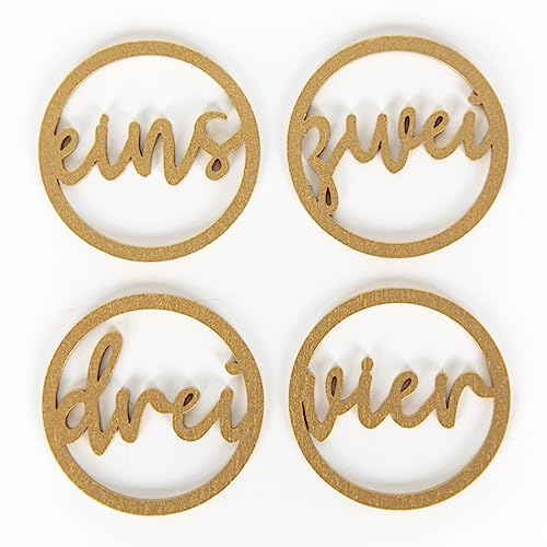 Logbuch-Verlag Adventskranz Deko Zahlen aus Holz Gold Ø 5 cm Adventkranz Holzzahlen 2 3 4 für Kerzen & Kerzenhalter
