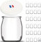 SPECIAL-DAY 24 pots yaourts en verre avec 48 couvercles hermétiques sans BPA- petit pot yaourt bebe- pour yaourtiere thermomix cuiseur – 142 ML-Fabriqué en France (24 pots 48 couvercles)