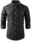 Tianerhay Mens Long Sleeve Denim Shirts Button Down Western Casual Flap Pocket Top 1 Black 2XL