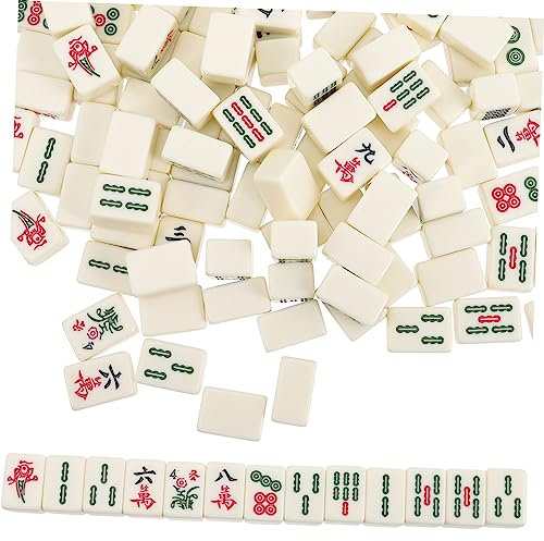Amosfun 1 Satz Chinesische Mahjong-fliese Mahjong-Tisch Reise-brettspiel Traditionelles Chinesisches Kleines Mahjong Reise-Mini-Mahjong Automatischer Dominozug Acryl- China Männlich Reisen