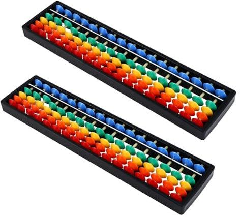 Abacus，Math Learning Tool，Chinese Abacus 2pcs Beads Abacus Colorful Digits Rods With Colorful Beads 17 Rods Abacus Calculating Tool For Home Office School 10.3