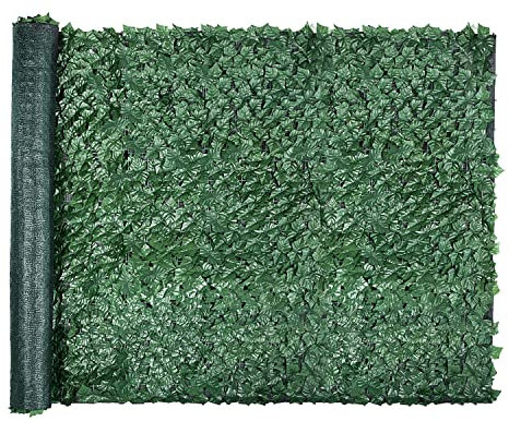 INFRANGE Künstlicher Sichtschutzzaun aus Efeublättern, erweiterbare Hecken, Wandzaun, Gründekoration, Paneel für Garten, Outdoor, Haus, Balkon, 147 x 293 cm, 1 Stück