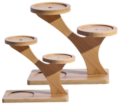 jojofuny 2pcs Multi-Layer Flower Pot Holder: Bamboo Plant Stand for Home Decor - Desktop Flowerpot Display Stand for Indoor Tiered Succulent Pot Corner Shelf