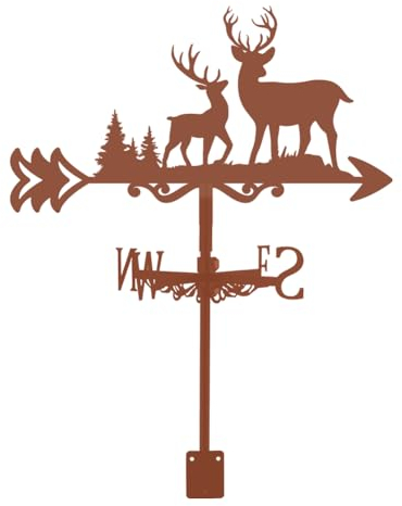 SUPERDANT Wetterhahn Hirsch Wetterfahne Hirschbock Wildtiere Weather Vane Walddach Garten Richtungsschild Outdoor Bauernhaus Wetterfahnen fürs Wetterhahn Für Bauernhof Scheunen Schuppen Garten