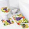 rutschfeste 3 Badteppich Set Früchte Beeren Aquarell Waschbar U-Förmigen Contour Matte Wasserabsorbierend Wc-Deckelbezug Weiche 3 TLG Plüsch Anti-Rutsch Badteppich Set