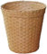 Hperu Poubelle de bureau, poubelle tissée, petit panier tissé, poubelle de bureau ronde en paille naturelle, corbeille à papier simple pour la maison, le bureau, couleur bois
