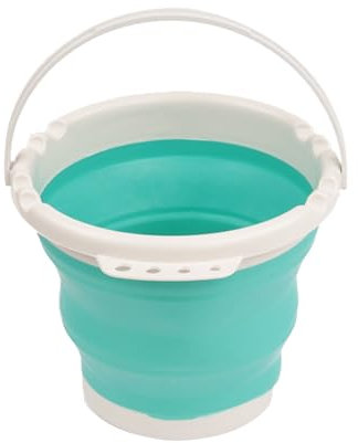 Cubo de Agua Plegable, Camping Cubo Plegable, Cubo Plegable de Silicona,para La Limpieza, para Pesca, Camping, Mochileros, Limpieza Y Automóviles, Balde Plegable De Agua con Asa (Azul)