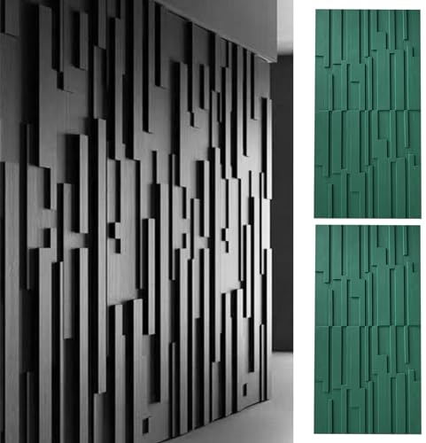 Innovz 3d Wall Cladding Panels for Living Room Hall and Stairs, Waterproof Cuttable PU Wall Panels, 60×120cm Wood Grain Texture Panel Wall for Home Décor(Green)
