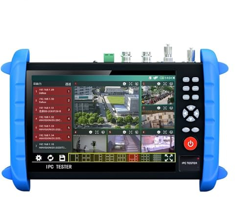 CCTV-Tester 7 Zoll HD CCTV Tester Monitor AHD CVI TVI CVBS SDI IP H.265 4K 8MP In Multimeter TDR Optische Faser VFL POE Kompakt und leicht