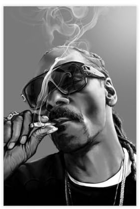bnyesa Leinwand-Poster, Motiv: Snoop Doggy Dogg, Wandkunst, Dekordruck, Bild Gemälde für Wohnzimmer, Schlafzimmer, Dekoration, 20 x 30 cm