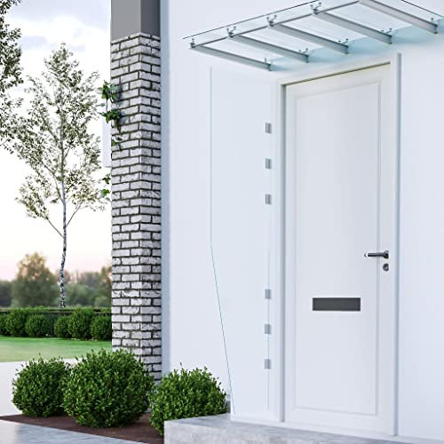 LLEZKBR Home & Garden item-2 Piece Side Panels for Door Canopy Transparent Tempered Glass