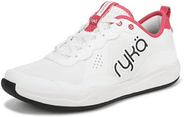 Ryka Womens Court Agility Cross Training Shoes White/Popstar Pink 8.5 M