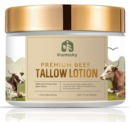 Beef Tallow, Tallow Creme for skin, Beef Tallow Organic Cream, for All Skin Types, 50ML