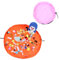 Guador 2 Stücke Spielzeug Aufraeumsack Teppich Decke Sack für Spielzeug Aufbewahrung Matte Tasche Spielmatte Sack von Kordelzug mit Kappe wie Reisetasche Aufräumsack für Kinder (Orange und Pink)